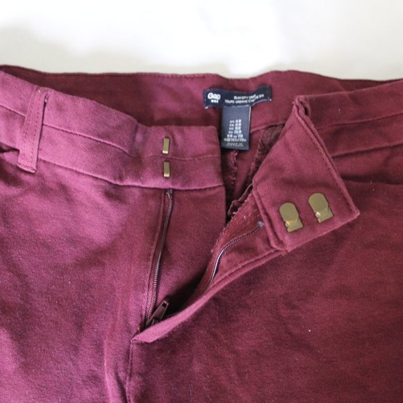 Gap Slim City Cropped Pants in Burgundy - Picture 2 of 4